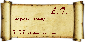 Leipold Tomaj névjegykártya